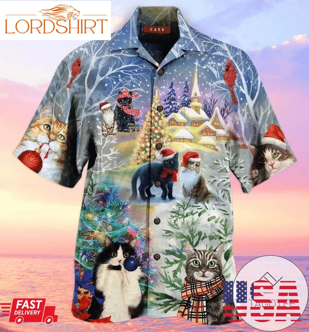 High Quality Have A Purry Purry Christmas Cat Authentic Hawaiian Shirt 2023