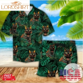 High Quality Hawaiian Aloha Shirts Awesome Cat