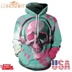 Hip Hop Music Skull 3D Hoodie Sweatshirt Pullover