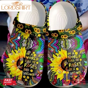 Hippie Be A Sunflower Sku 1320 Crocs Clog Shoes