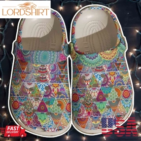 Hippie Bohemian Pattern Crocs Shoes Crocbland Clogs Gifts For Grandma Mother   Flower Hp4