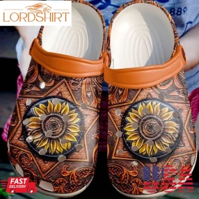 Hippie Carved Sunflower Sku 1291 Crocs Clog Shoes