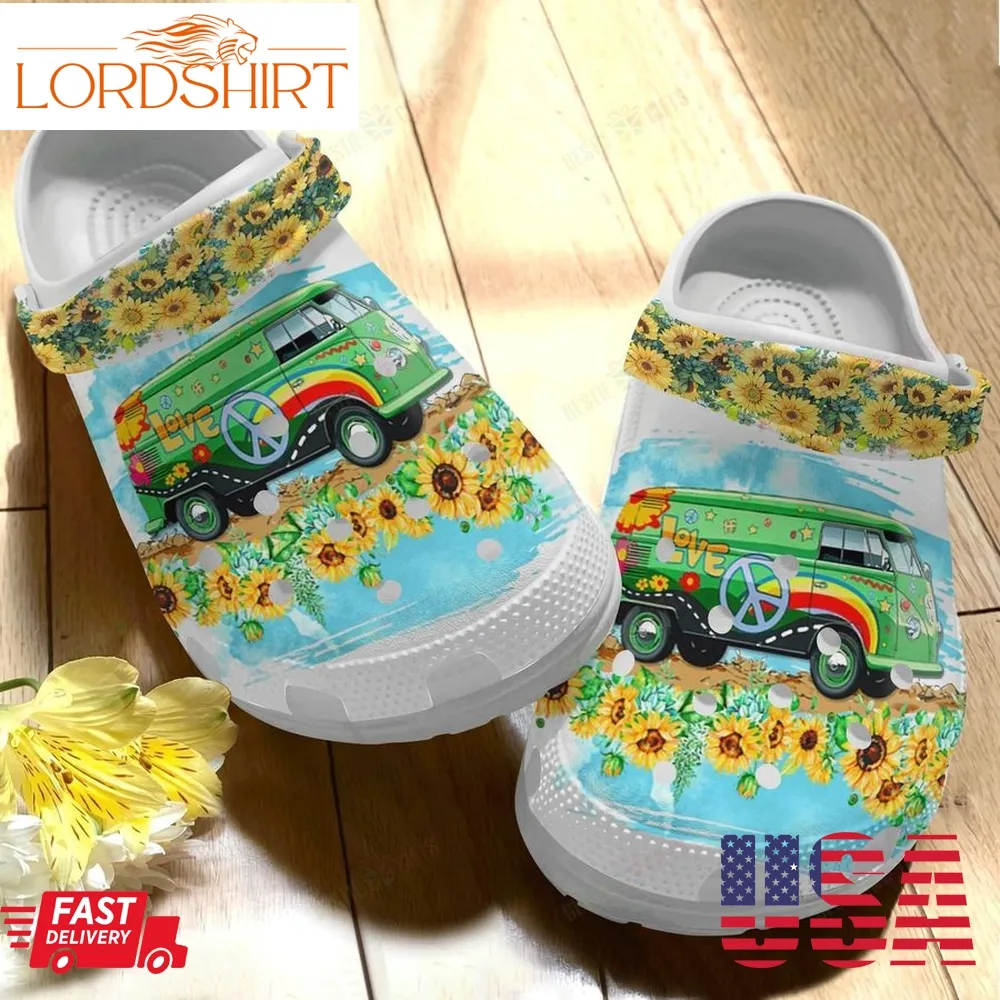 Hippie Crocs Classic Clog Colorful Hippie Van Shoes