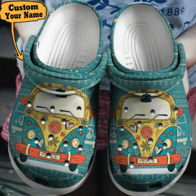 Hippie Crocs   Hippie  Van Personalized Clog Shoes