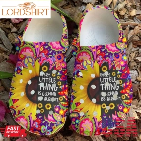 Hippie Everything Is Gonna Be Alright Sku 1326 Crocs Crocband Clog Comfortable For Mens Womens Classic Clog Water Shoes