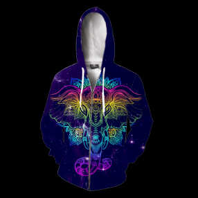 Hippie Mandala Elephant All Over Print K2074 Hoodie And Zipper