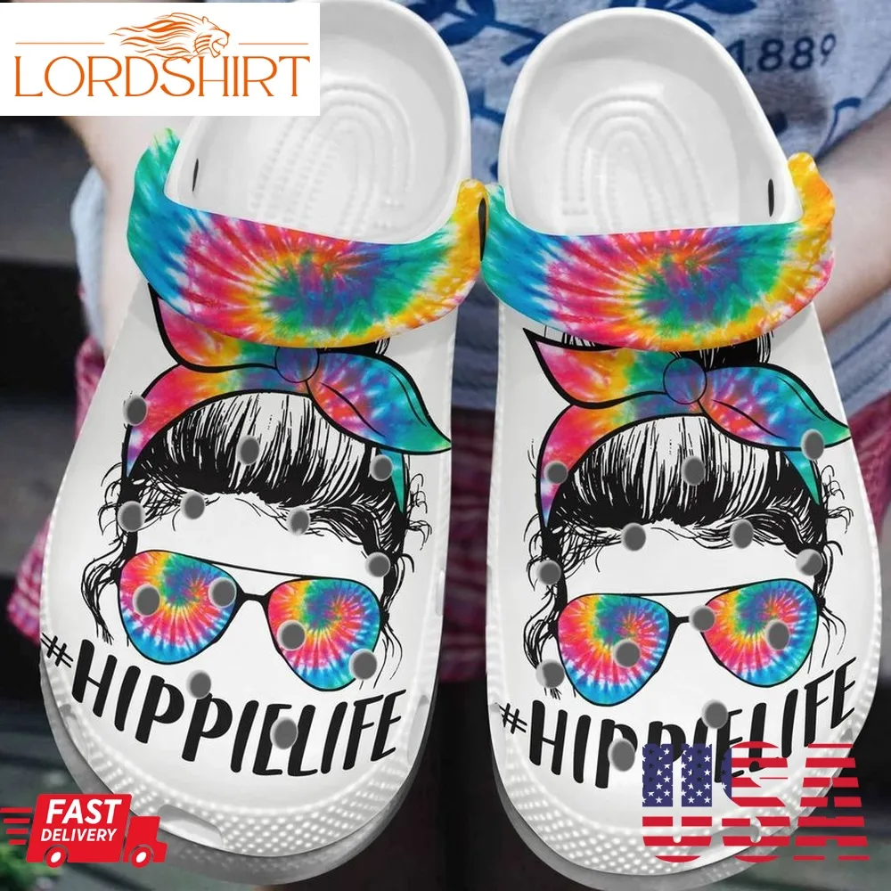 Hippie Personalize Clog Custom Crocs Fashionstyle Comfortable For Women Men Kid Print 3D Whitesole Hippie Life