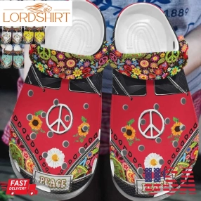 Hippie Personalized Clog Custom Crocs Comfortablefashion Style Comfortable For Women Men Kid Print 3D Colorful Hippie Bus