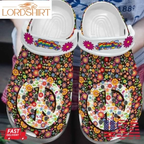 Hippie Personalized Clog Custom Crocs Comfortablefashion Style Comfortable For Women Men Kid Print 3D Flowery Hippie