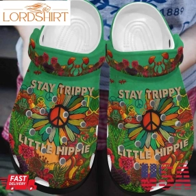 Hippie Personalized Clog Custom Crocs Comfortablefashion Style Comfortable For Women Men Kid Print 3D Stay Trippy Little Hippie