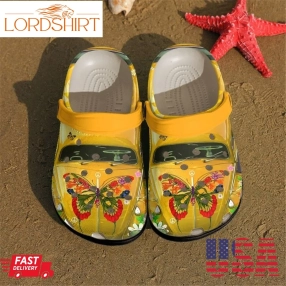 Hippie Personalized Clog Custom Crocs Comfortablefashion Style Comfortable For Women Men Kid Print 3D Yellow Car
