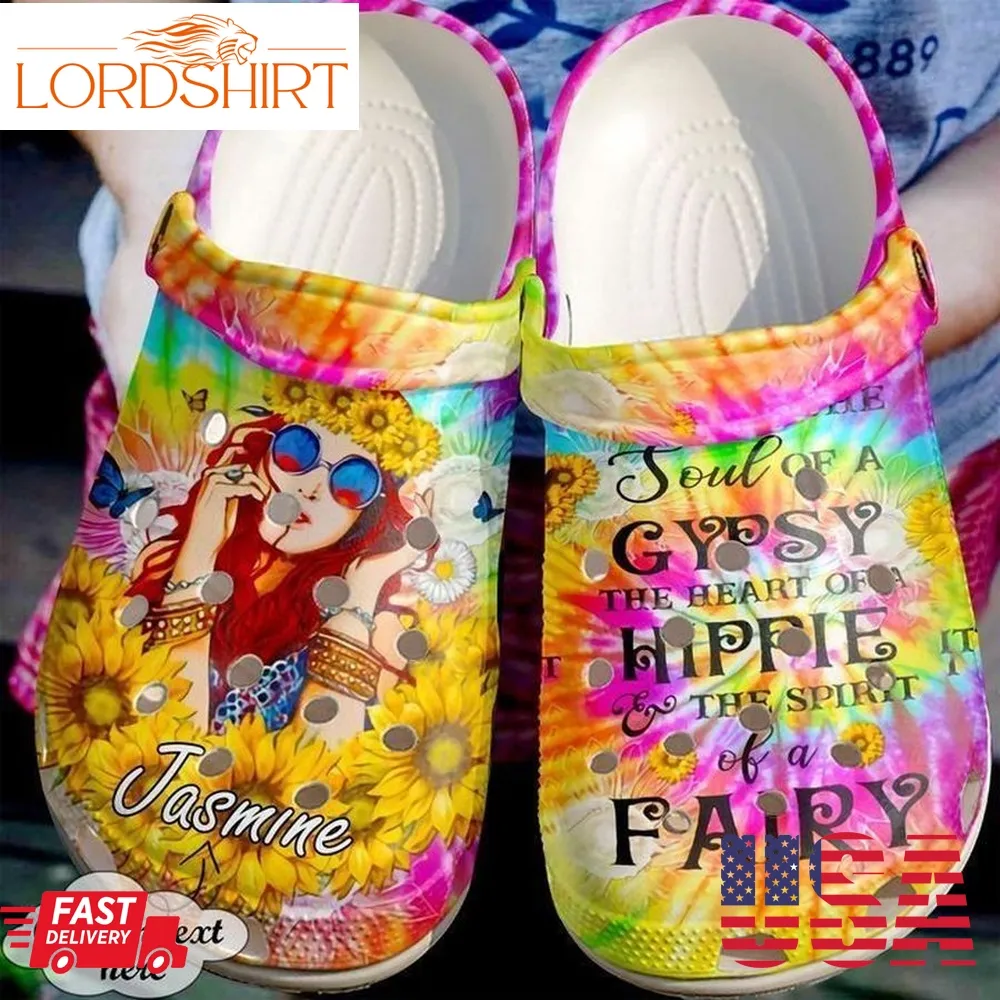 Hippie Personalized Soul Of A Gypsy Crocs Crocband Clog Evg5335