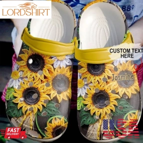 Hippie Personalized Sunflower Art Sku 1313 Crocs Clog Shoes