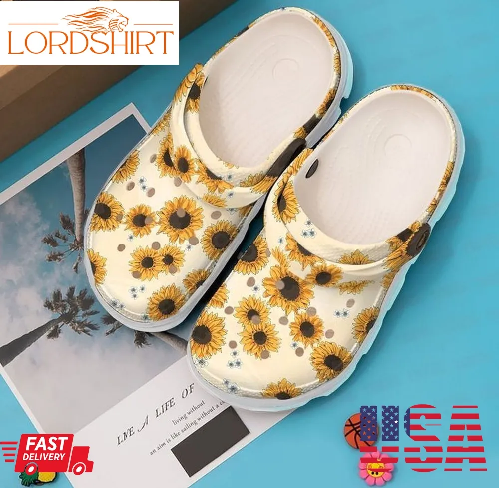 Hippie Sunflower Pattern Sku 1362 Crocs Clog Shoes