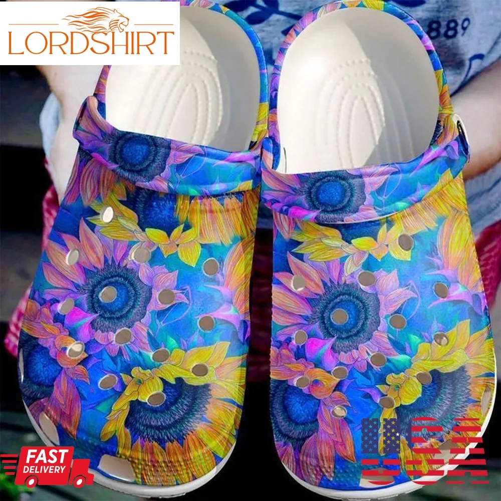 Hippie Sunflower Sku 1344 Crocs Clog Shoes