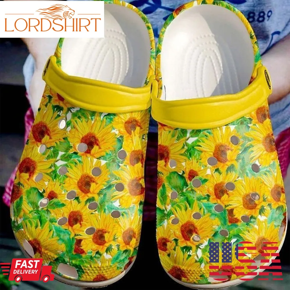 Hippie Sunflowers Sku 1363 Crocs Clog Shoes