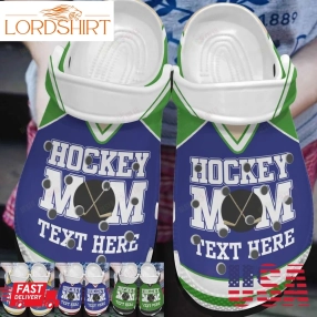 Hockey Crocs Classic Clog Whitesole Personalized Hockey Mom Shoes