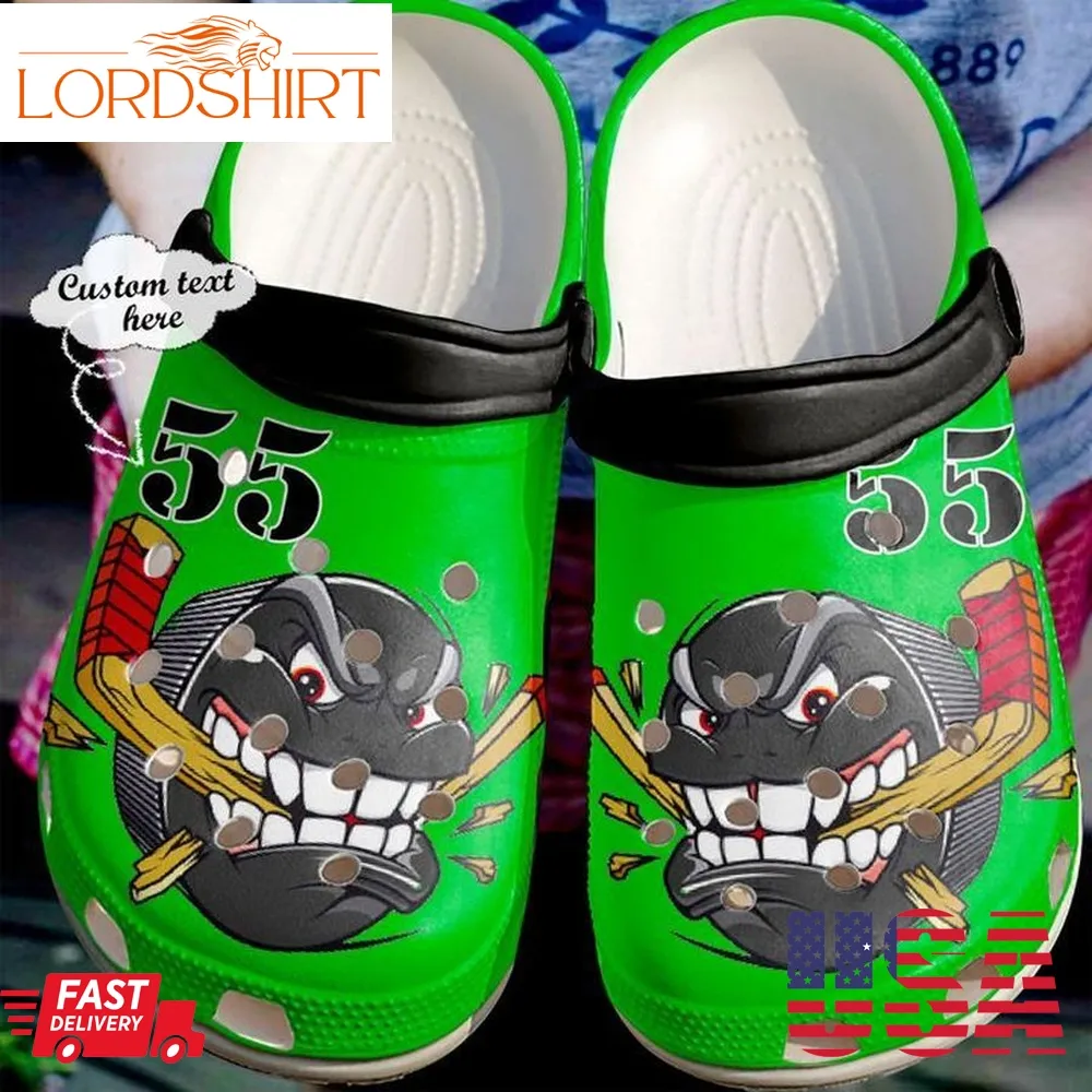 Hockey Personalized Angry Sku 1366 Crocs Crocband Clog Comfortable For Mens Womens Classic Clog Water Shoes