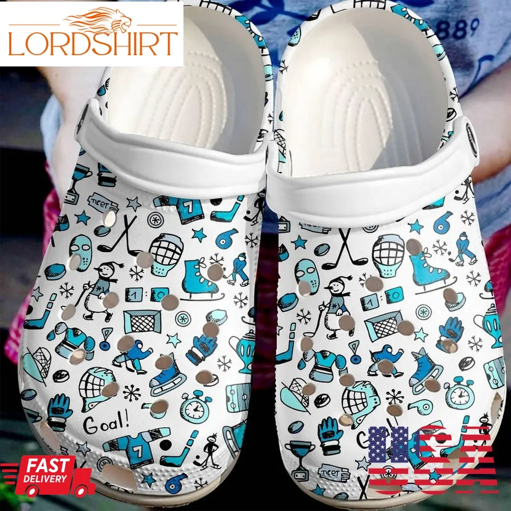 Hockey Personalized Clog Custom Crocs Comfortablefashion Style Comfortable For Women Men Kid Print 3D Hockey Stuff