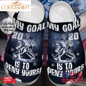 Hockey Personalized Clog Custom Crocs Fashion Style Comfortable  Kid Print 3D My Goal Is To Deny Yours  For Mens And Womens