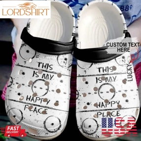 Hockey Personalized My Happy Place Sku 1385 Crocs Crocband Clog Comfortable For Mens Womens Classic Clog Water Shoes