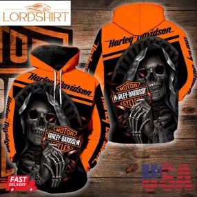 Hoodie Harley Davidson Skull Full Over Print V1171 Hoodie And Zipper