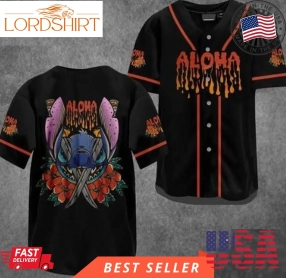 Horror Aloha Stitch Disneyland 2023 Horror Film Characters Stitch Horror Halloween Baseball Jersey