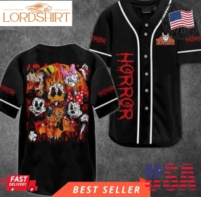 Horror Disney Characters Mickey Horror Horror Movie Disney Halloween Baseball Jersey