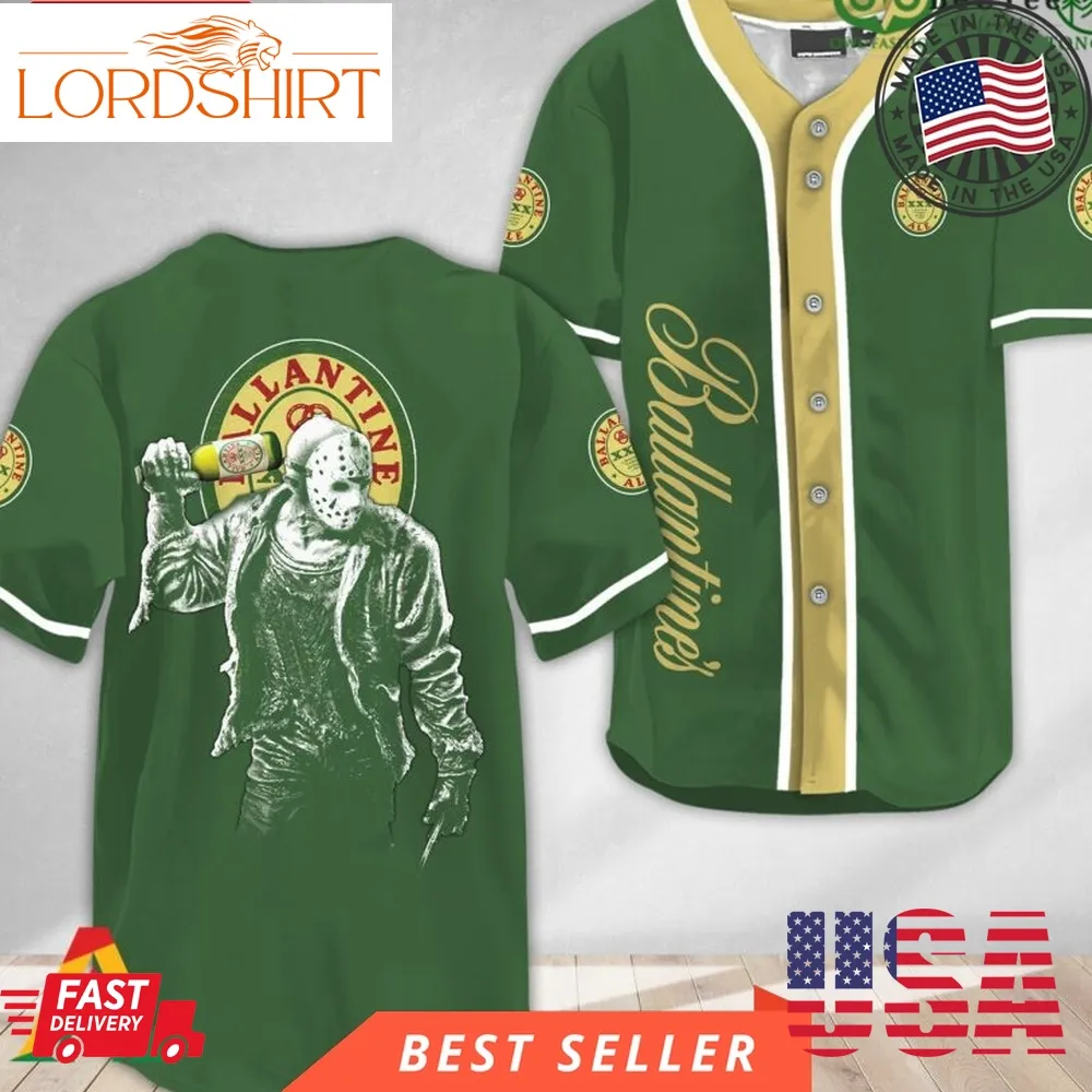 Horror Jason Voorhees Ballantines Halloween Baseball Jersey Shirt