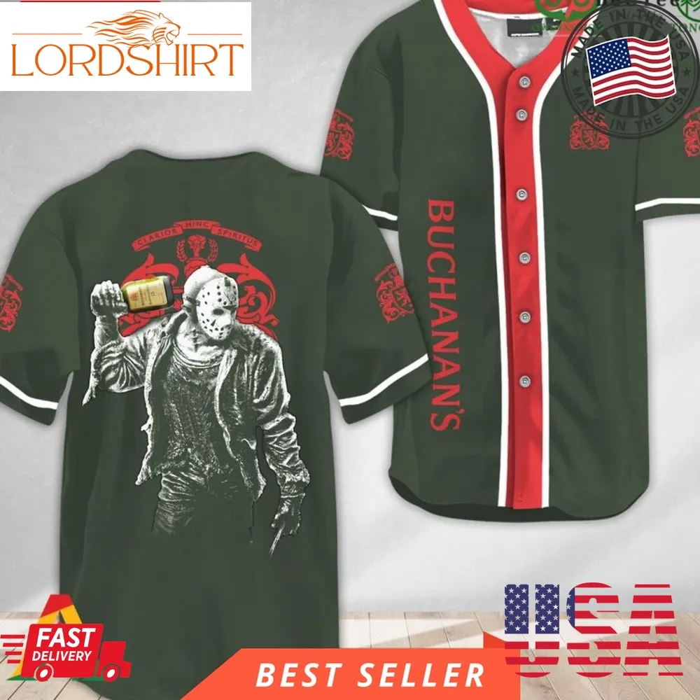 Horror Jason Voorhees Buchanan's Whisky Halloween Baseball Jersey Shirt