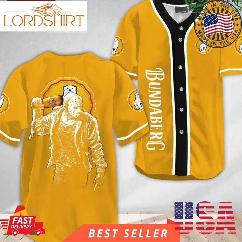 Horror Jason Voorhees Bundaberg Rum Halloween Baseball Jersey Shirt