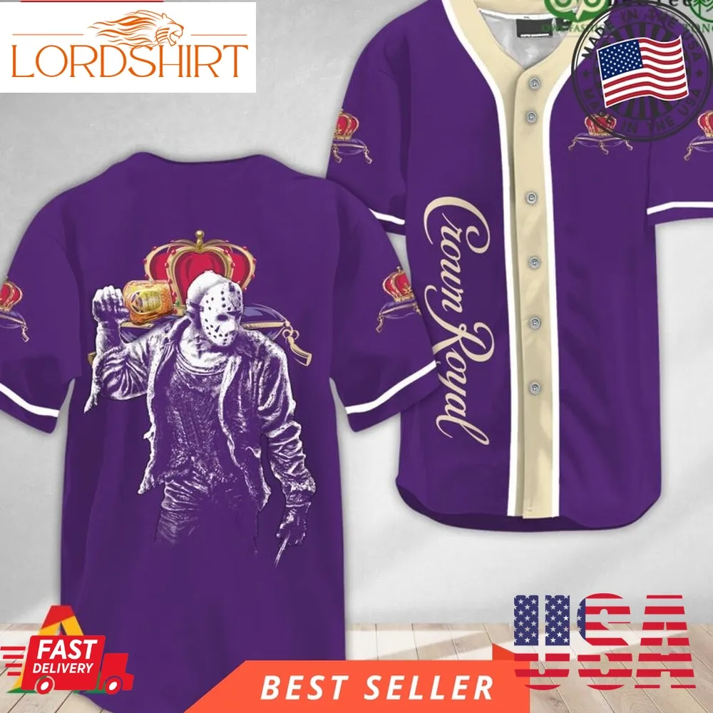 Horror Jason Voorhees Crown Royal Halloween Baseball Jersey Shirt