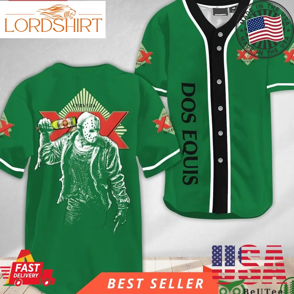 Horror Jason Voorhees Dos Equis Halloween Baseball Jersey