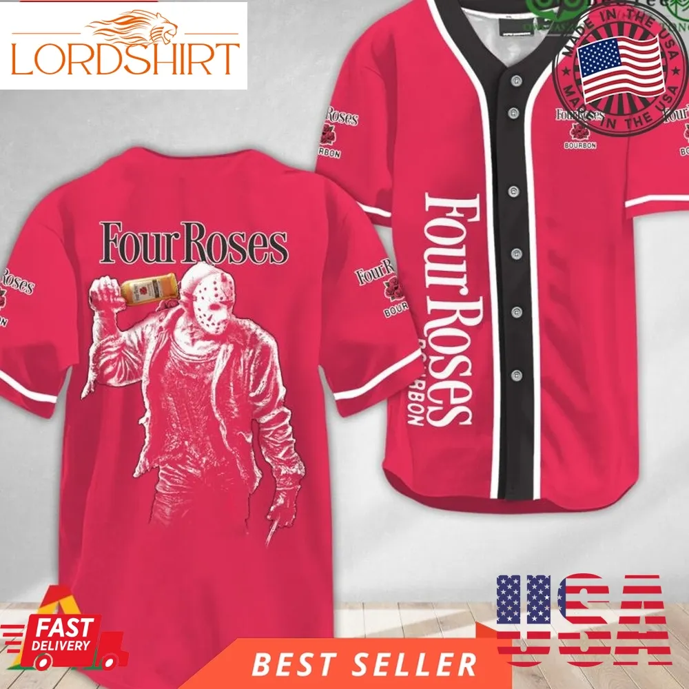 Horror Jason Voorhees Halloween Four Roses Bourbon Baseball Jersey Shirt