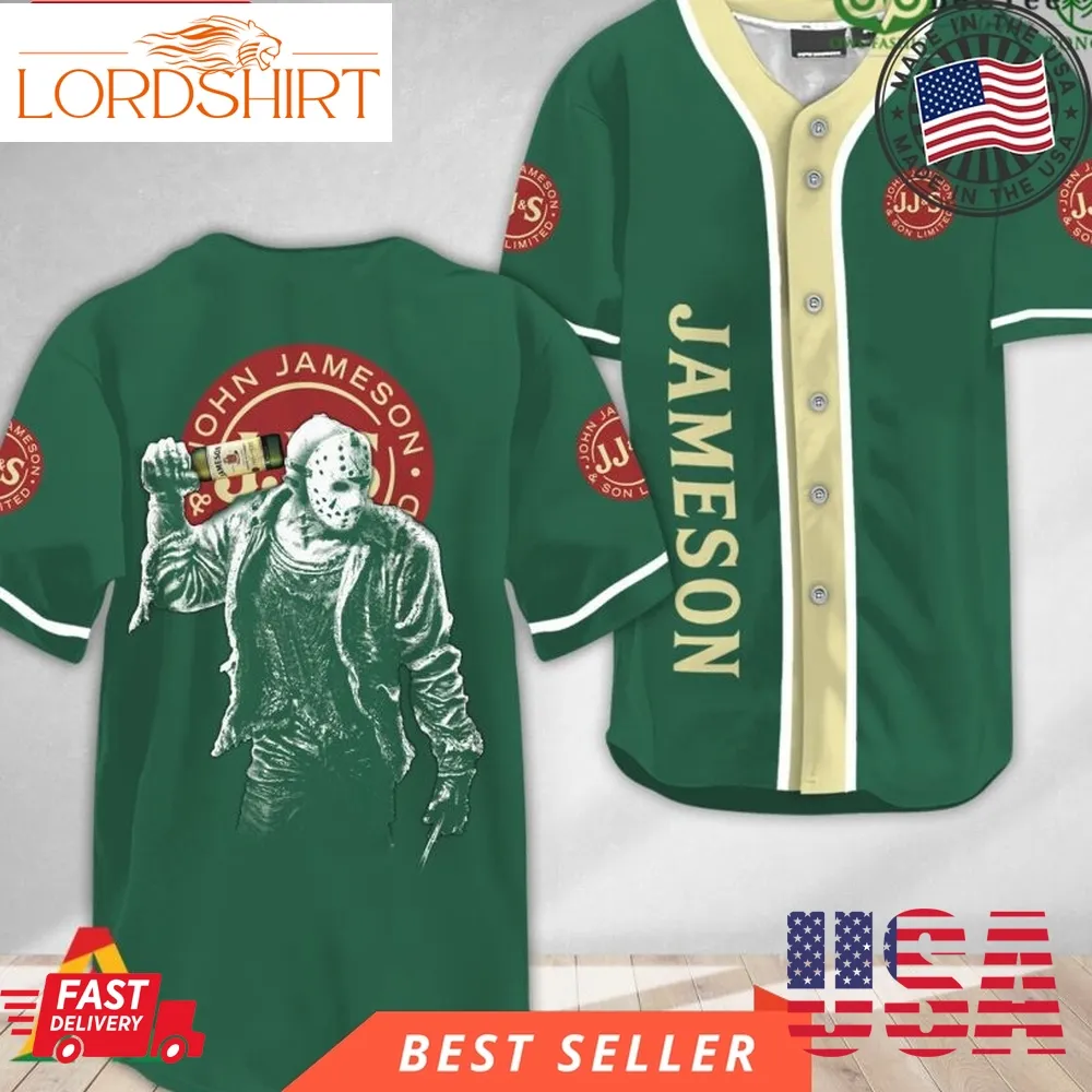 Horror Jason Voorhees Jameson Whiskey Halloween Baseball Jersey Shirt