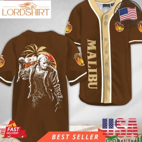 Horror Jason Voorhees Malibu Rum Halloween Baseball Jersey