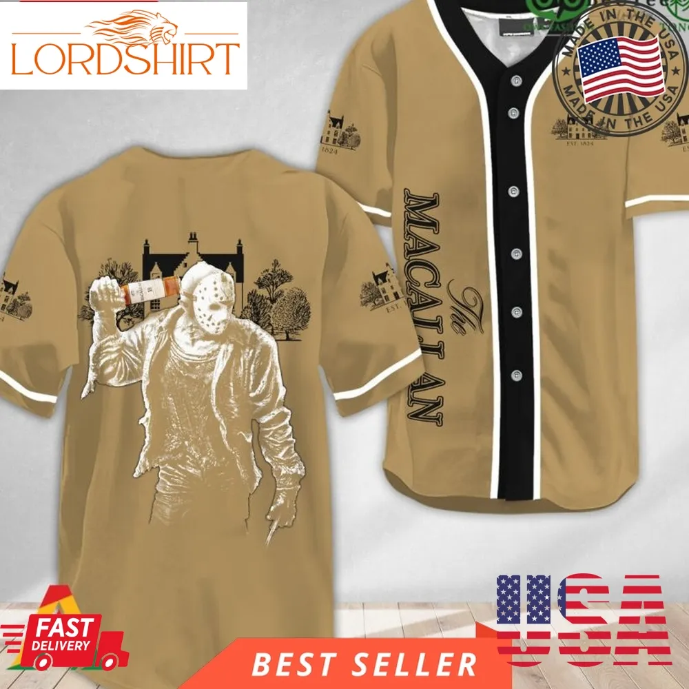 Horror Jason Voorhees The Macallan Whiskey Halloween Baseball Jersey Shirt