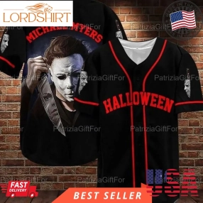 Horror Michael Myers Black Halloween Baseball Jersey Shirt