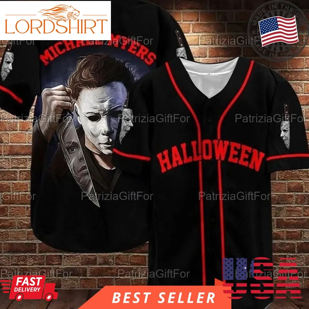 Horror Michael Myers Black Halloween Baseball Jersey Shirt