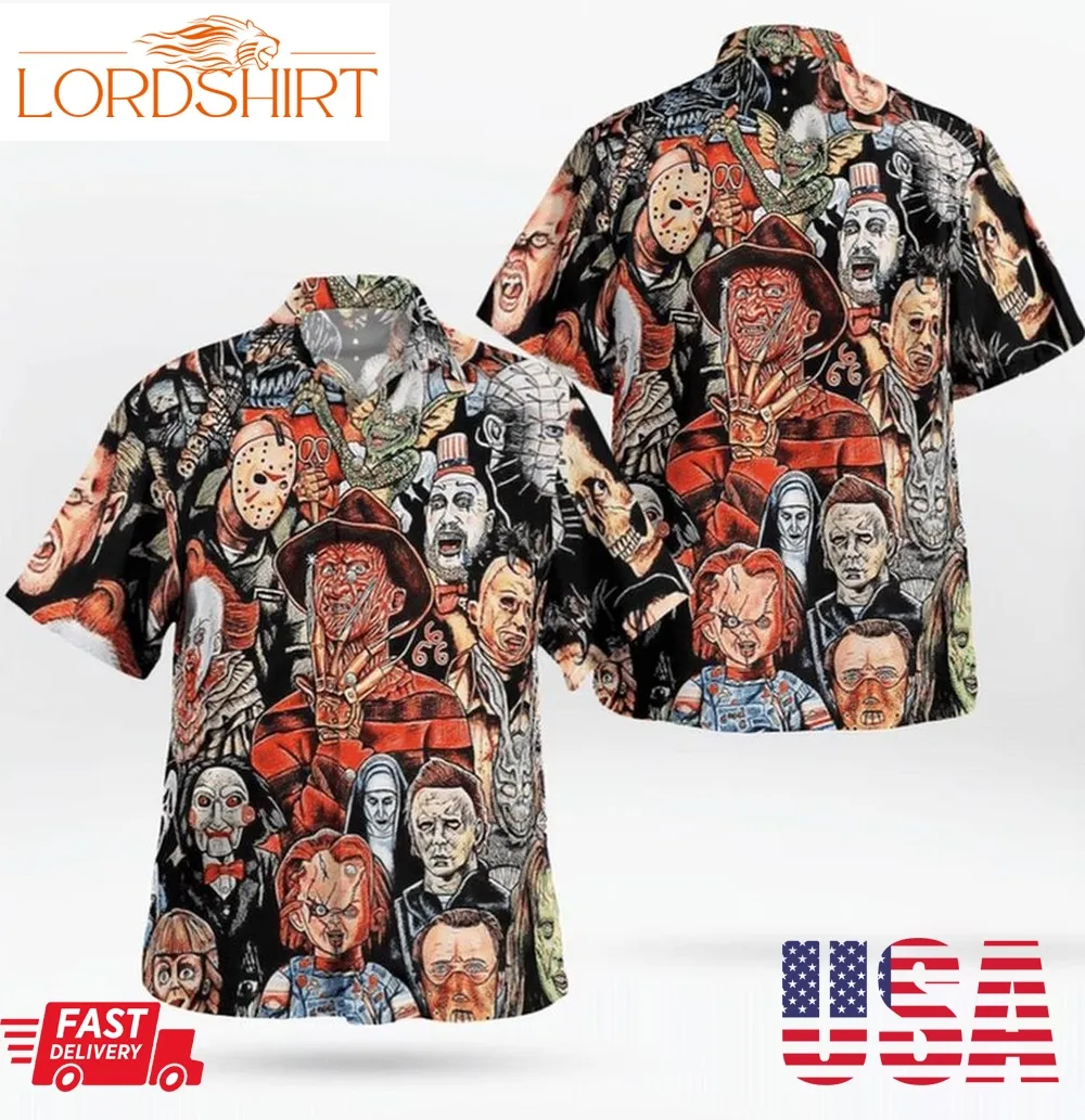 Horror Movie Characters Halloween Hawaiian Shirt