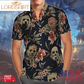 Horror Movie Characters Hawaiian Shirt Halloween Unisex