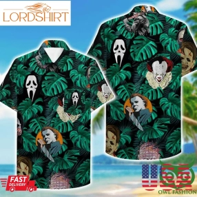 Horror Movies Killer Characters Leaf Hawaiian Shirt