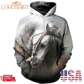 Horse Pullover And Zip Pered Hoodies Custom 3D Horse Graphic Printed 3D Hoodie All Over Print Hoodie For Men For Women