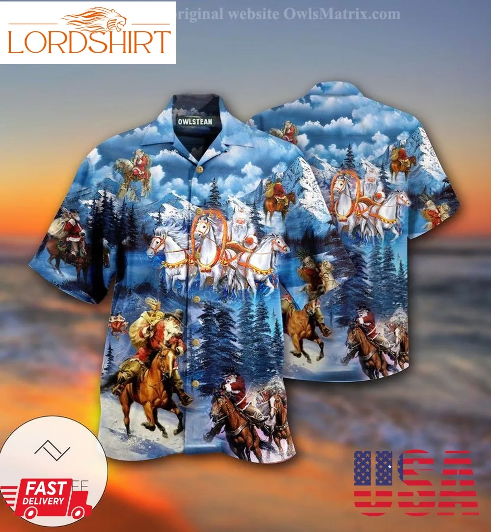 Horses And Santa Love Christmas Limited Hawaiian Shirt