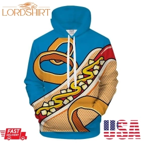 Hot Dog Onion Rings 3D Sweatshirt Hoodie Pullover Custom