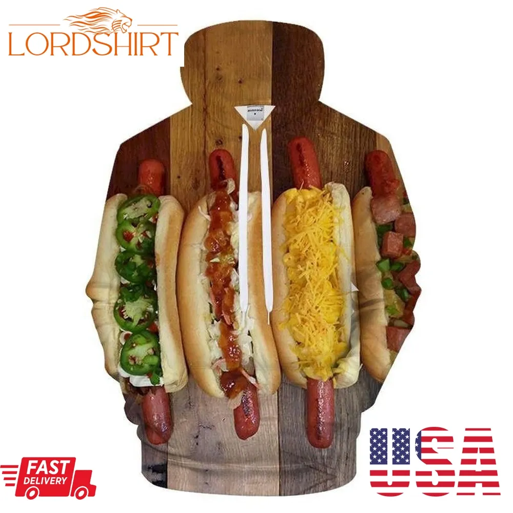 Hot Dogs Condiments 3D Sweatshirt Hoodie Pullover Custom