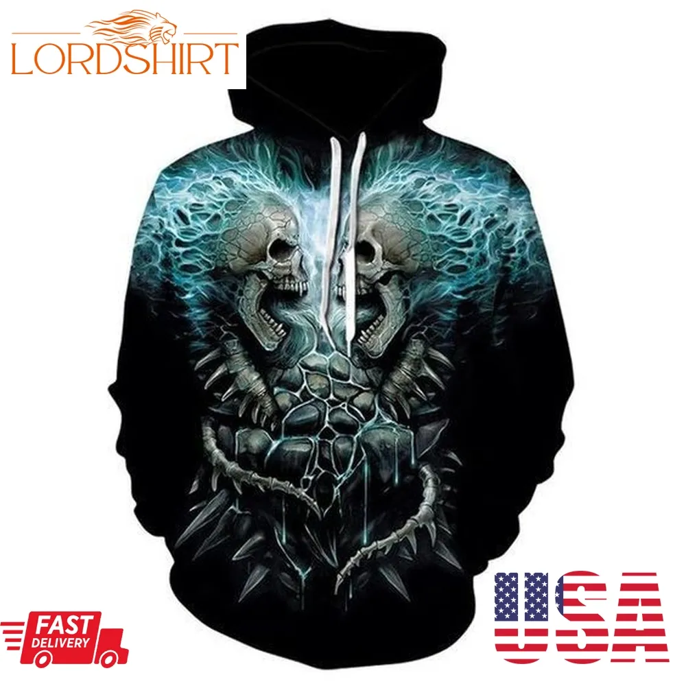 Hot New Skull Pullover And Zippered Hoodies Custom 3D Graphic Printed 3D Hoodie All Over Print Hoodie For Men For Women