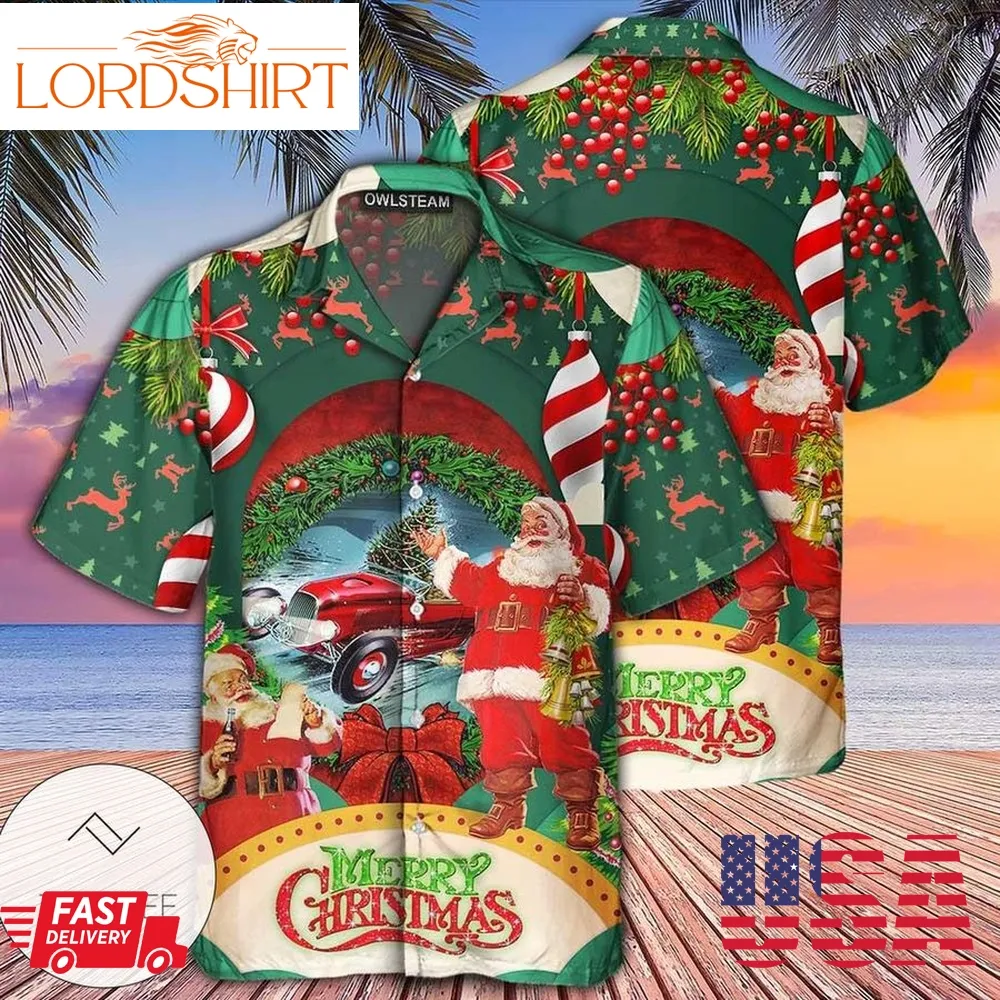 Hot Rod Merry Christmas Hawaiian Shirt