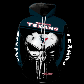 Houston Texans Punisher New Skull Full All Over Print K1229 Hoodie Zipper