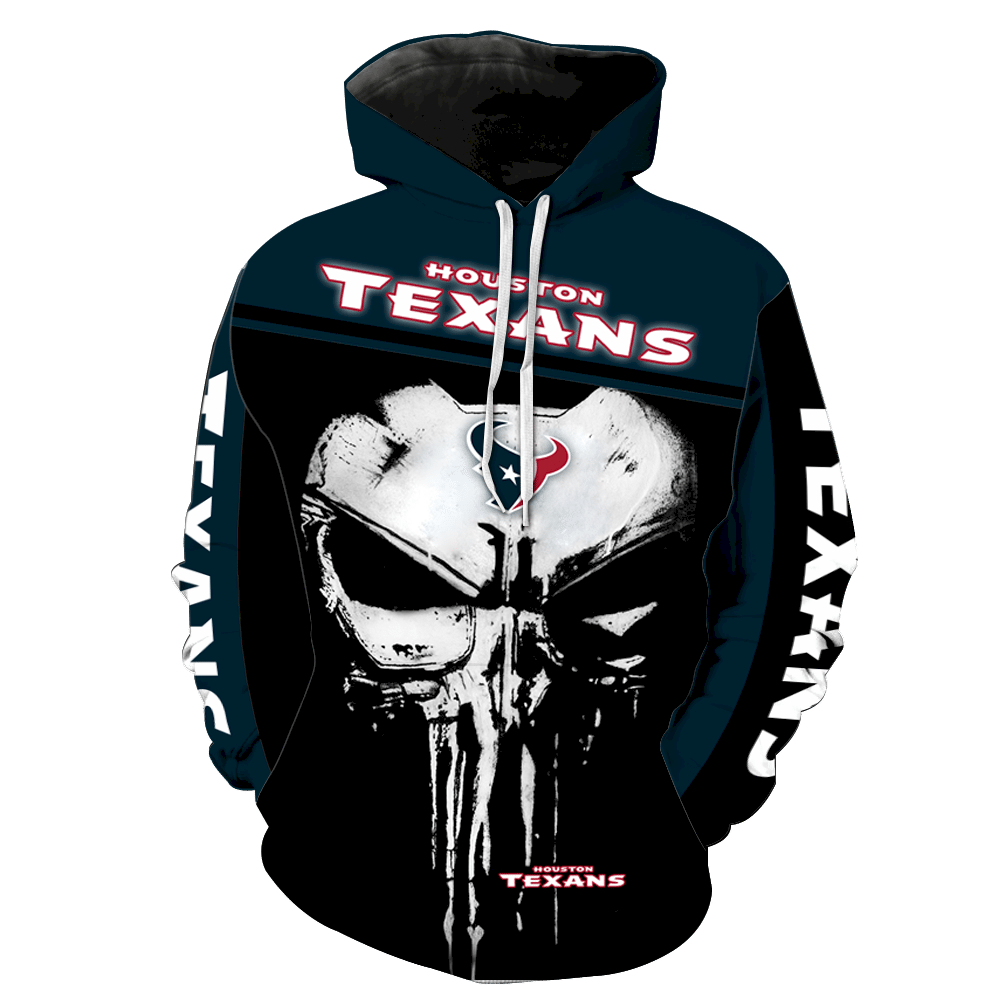 Houston Texans Punisher New Skull Full All Over Print K1229 Hoodie Zipper